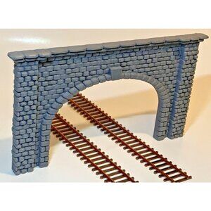 HO Scale Double Track Stone Tunnel Portal – Arched Masonry Design – Model Train